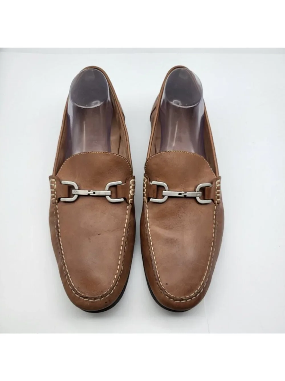 Donald J Pliner Niles Cognac Brown Leather Horsebit Slip On Loafers Men 13
